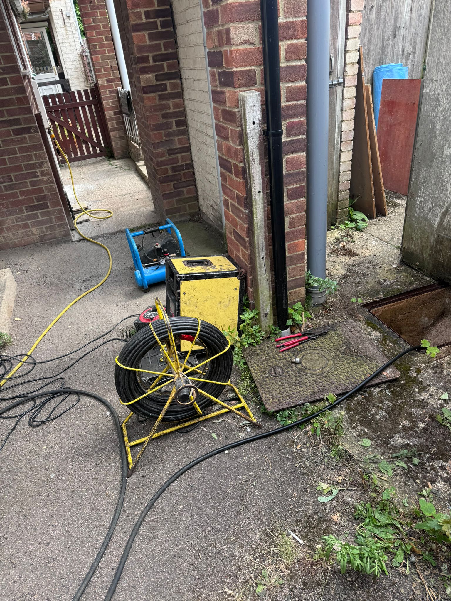 CCTV Drain Surveys - A CCTV Drain camera in action down a drain - A Drainage Company